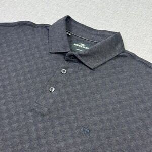 Rodd & Gunn Polo Shirt Mens Large Gray Geometric 100% Cotton Collared Logo